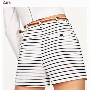 Zara Cotton Shorts - Zara Striped Shorts Black and White